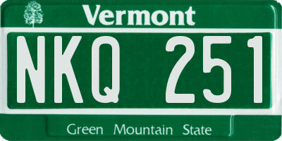 VT license plate NKQ251