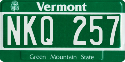 VT license plate NKQ257