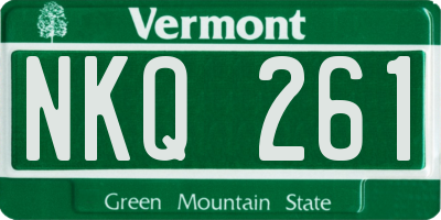 VT license plate NKQ261