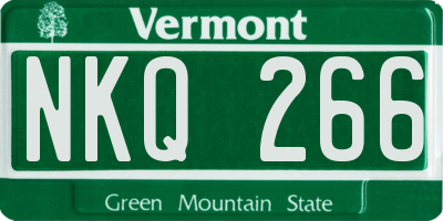 VT license plate NKQ266