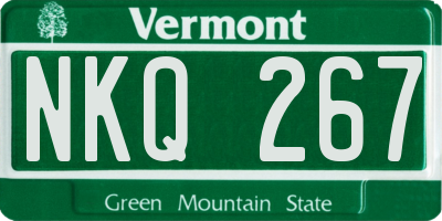 VT license plate NKQ267