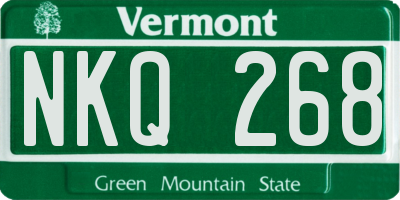 VT license plate NKQ268