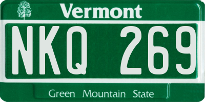 VT license plate NKQ269