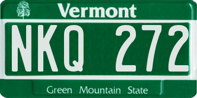 VT license plate NKQ272