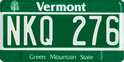 VT license plate NKQ276