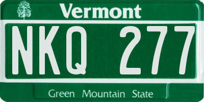VT license plate NKQ277