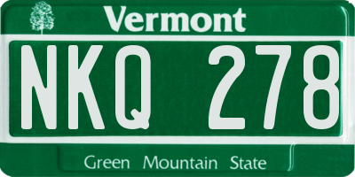 VT license plate NKQ278