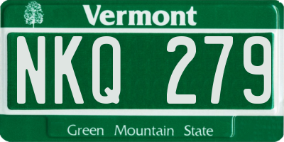 VT license plate NKQ279