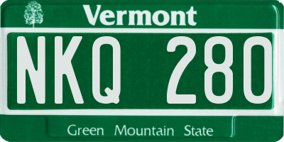 VT license plate NKQ280