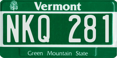 VT license plate NKQ281