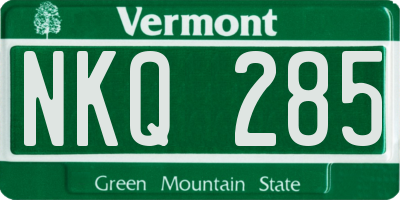 VT license plate NKQ285