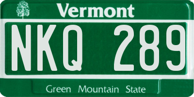 VT license plate NKQ289