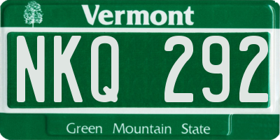 VT license plate NKQ292