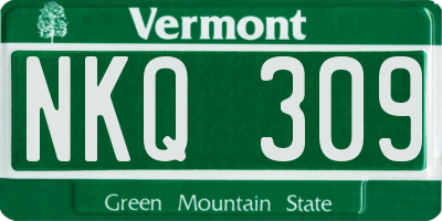 VT license plate NKQ309