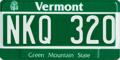 VT license plate NKQ320