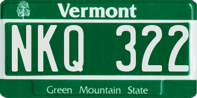 VT license plate NKQ322