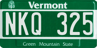 VT license plate NKQ325