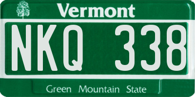 VT license plate NKQ338