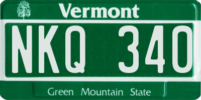 VT license plate NKQ340