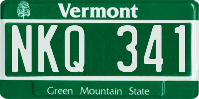 VT license plate NKQ341