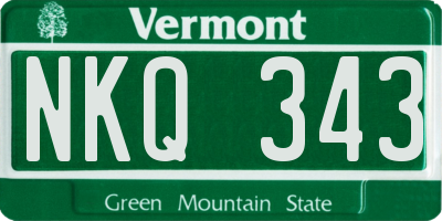 VT license plate NKQ343