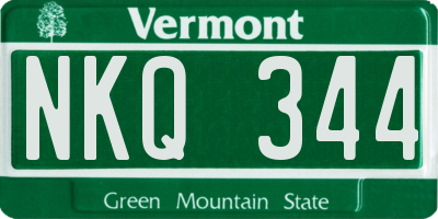VT license plate NKQ344