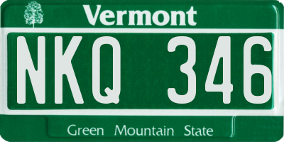 VT license plate NKQ346