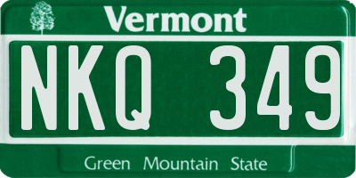 VT license plate NKQ349