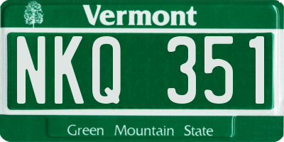 VT license plate NKQ351