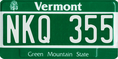VT license plate NKQ355