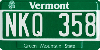 VT license plate NKQ358