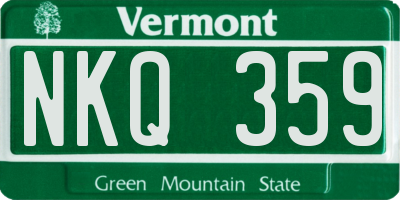 VT license plate NKQ359
