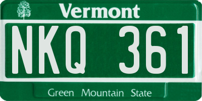 VT license plate NKQ361