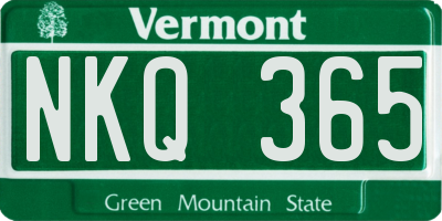 VT license plate NKQ365