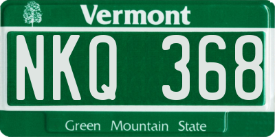 VT license plate NKQ368