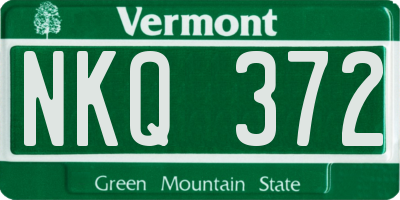 VT license plate NKQ372