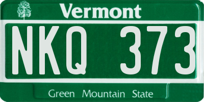 VT license plate NKQ373