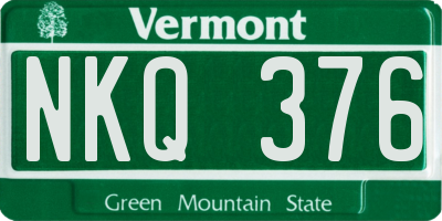 VT license plate NKQ376