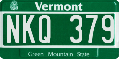 VT license plate NKQ379