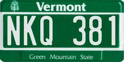 VT license plate NKQ381