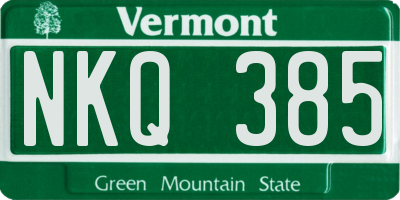 VT license plate NKQ385