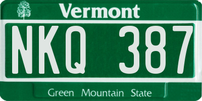 VT license plate NKQ387
