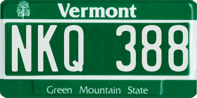 VT license plate NKQ388