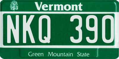 VT license plate NKQ390