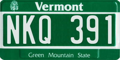 VT license plate NKQ391