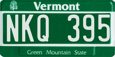 VT license plate NKQ395