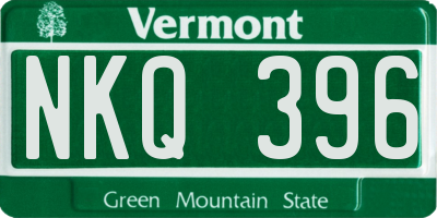 VT license plate NKQ396