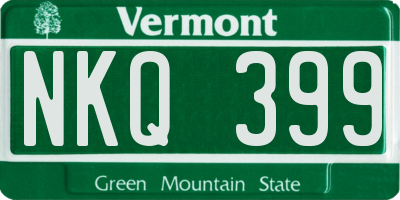 VT license plate NKQ399