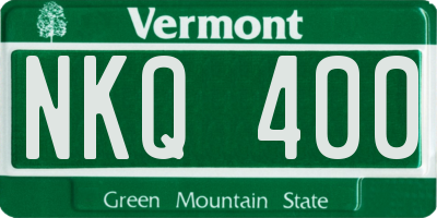 VT license plate NKQ400