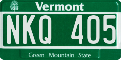 VT license plate NKQ405